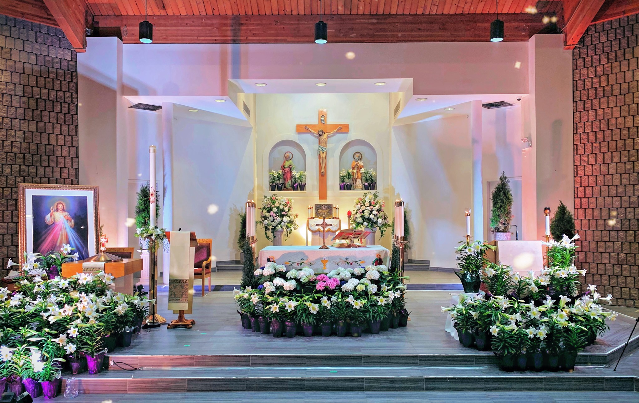 Inside of St. Peter and Paul Church for Easter Vigil